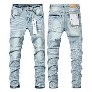 Zhengyu'Shop Top quality jeans Men personalized cat whisker trousers American straight leg Stylish and slim pants