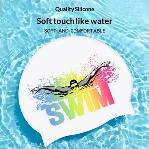 Seamless Silicone Swimming Cap |   Ear Protection No Tightening for Adults
