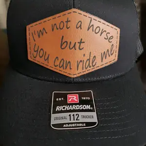 Richardson 112 hat a laser engraved leather patch
