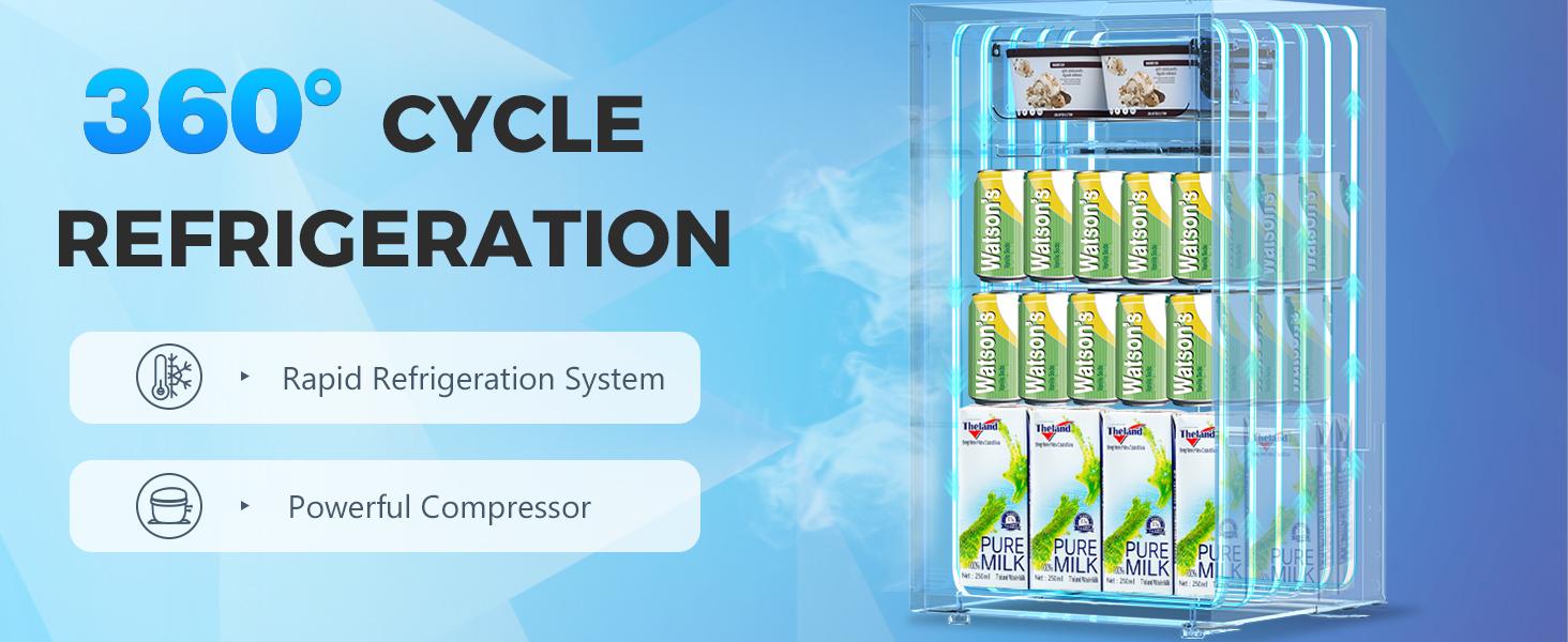 Antarctic Star 3.2 Cu.Ft. Mini Fridge with Freezer, Small Refrigerators with Adjustable Thermostat, Low Noise, Energy Saving, Compact Refrigerators for College Dorm, Office, Bedroom, Apartment, Black