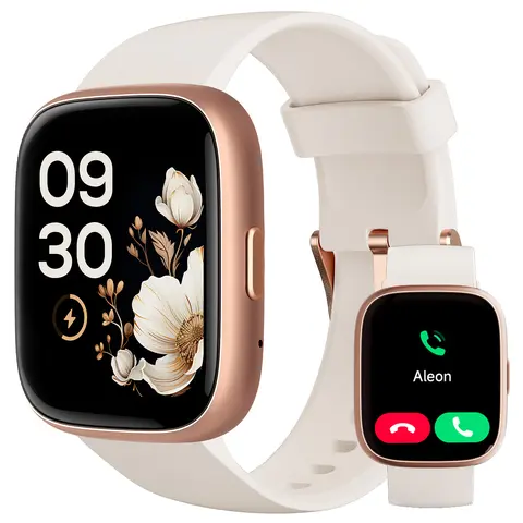 TOOBUR Unisex Smart Wristwatch - 300 mAh App-Controlled Wearable Digital Device, Wireless Call Answering/Making, Sleep Tracker, 100 Sports Modes, IP68 Rated Waterproof Pedometer, Compatible with Android & iOS, Back to School