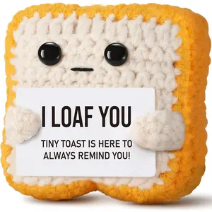 Gift for Lover, Crochet "I Love You" Toast, Romantic Gift, Gift for Boyfriend/Girlfriend, Fun Wedding Anniversary Birthday Gift, Suitable for Couples, Wife, Husband, Valentine's Day