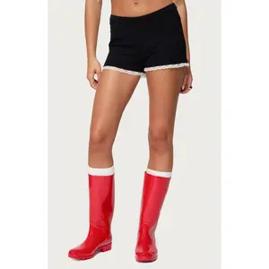 Edikted Women's Sansa Lacey Knit Micro Shorts