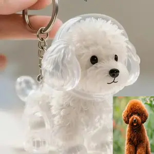 Cute Pet Hair Storage Box Keychain Accessory, Playful Puppy Design, Durable Acrylic, Ideal for Dog Lovers, Perfect Gift for Pets Enthusiasts