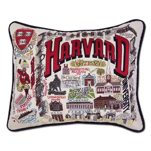 Harvard University Collegiate Embroidered Pillow