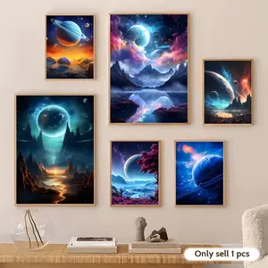 Interstellar Dreamscape Poster HD Sticky Waterproof Wall Art | High Quality Print Aesthetic Home Living Bedroom Bathroom hallway Decor Trendy Room Decoration | Multiple Size Options Available