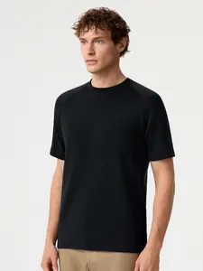 Fioboc Men's Modal Blend Raglan Short Sleeve Tee - Casual Basic Crewneck Top