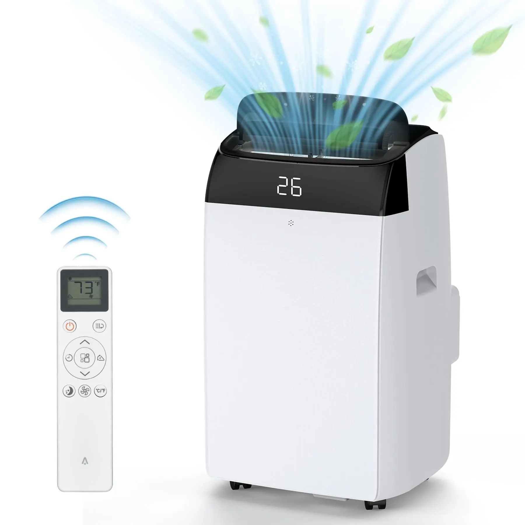 Gaomon 3-in-1 Portable Air Conditioner - 8150 BTU (12000 BTU ASHRAE), Cools Up to 550 Sq Ft, Plug-In, 61°F-88°F Range, Timer, Includes Remote Control & Window Kit, Humidifier & Dehumidifier Functions
