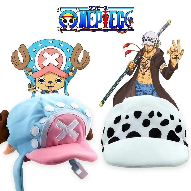 Anime One Piece Plush Hat Tony Tony Chopper Trafalgar Law Cosplay Plush Hat Halloween Party Costume Hat Accessories Prop