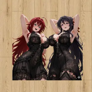 Goth Akeno x Rias High School Dxd Waifus Sticker, Gift For Anime Fans, Decal For Laptop Notebook Phone and Car
