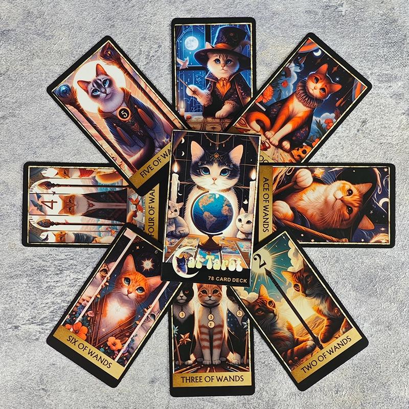 Quirky Cat Tarot Deck, Unique Hand-Drawn Illustrations, Perfect for Beginners & Experienced Readers, Ideal Gift for Cat Lovers, 78 Cards