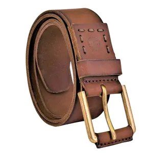 Timberland Men's 40MM Wide Pull Up Full Grain Leather Jean Belt Brown Vintage Solid Buckle Solid Color Buckle