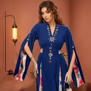 Desert Starry Sky Dark Blue Gown Hand-Inlaid