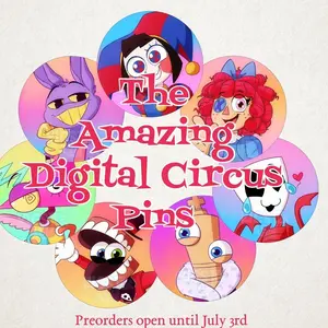 The Amazing Digital Circus Character Pin Buttons