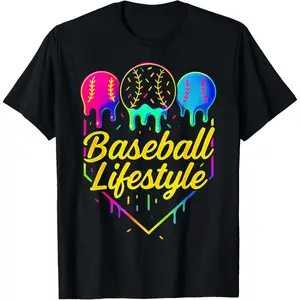 Youth Graphic Baseball T-Shirt - Streetwear, Casual Top for Kids' Baseball Lifestyle Drip Apparel