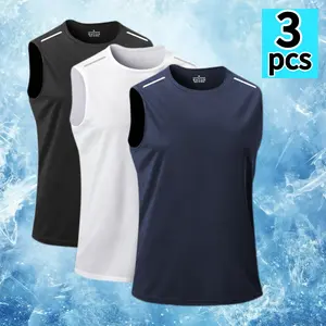 Men’s 3-Pack Tank Tops — Breathable Quick-Dry Sleeveless Shirts, Suitable for Summer Workouts, Running, and Training
