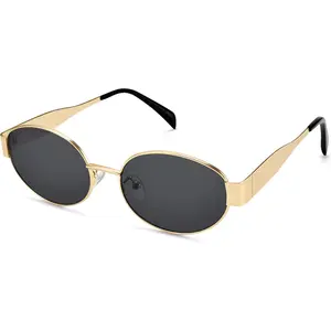 Pro Acme Unisex Retro Oval Sunglasses - UV400 Protection, Gold Metal Frame, Trendy Fashion Eyewear,summerwins
