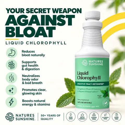 Nature's Sunshine Liquid Chlorophyll - Immunity Support, Detox & Cleanse, Chlorophyll Liquid Drops with Spearmint Oil, and Internal Deodorant