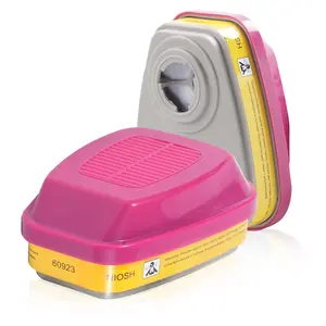 P100 Respirator Cartridge, 60923 Particulate Filter, for Half and Full Face Pieces 6000, 7000 and FF-400 Series, Effective Filtering Organic Vapors, Acid Gases and Particulates, 1 Pair