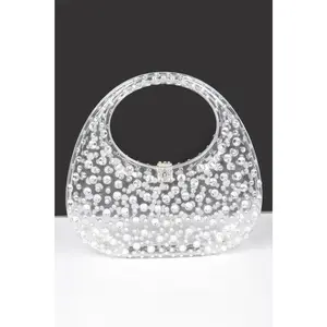 Rhinestone Hot Fix Clear Acrylic Clutch