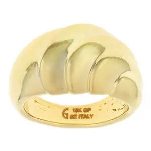 JTV 18k Yellow Gold Over Bronze Scalloped Ring