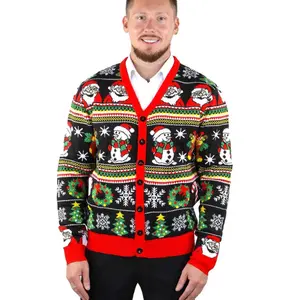 Men/Women Ugly Christmas Sweater Cardigan - Funny Festive Holiday Pullover Full Size S-5XL