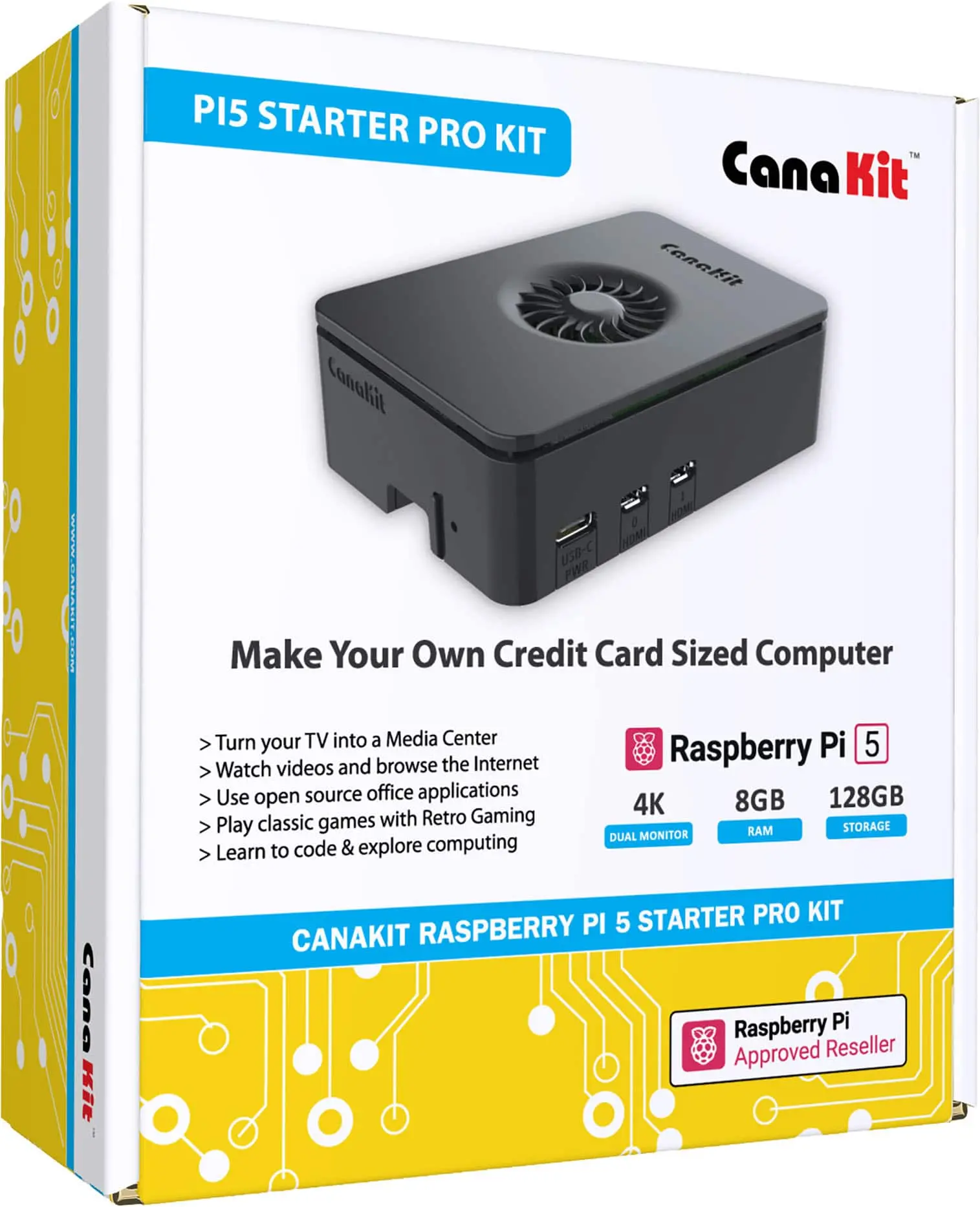 CanaKit - Raspberry Pi 5 Starter Kit - Turbine (8GB) - Black CanaKit - Raspberry Pi 5 Starter Kit - Turbine (8GB) - Black