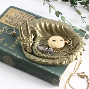 Dragon Jewelry Tray - Dragon Ring Dish for Nightstand, Dresser Top, or Bathroom Counter