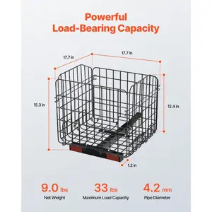 VEVOR Scooter Rear Basket, Heavy Duty Metal Wire Basket with Handle, Spacious Cargo Basket, Works with 1-inch Receiver, Compatible with Most Golden, Drive Pride Mobility Scooter