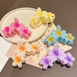 5 Packs Retro Fower Hair Clips Cute Hair Clips for Women Hawaiian Flower Hair Clips for Thick Hair, 5 Candy Colors Summer Essentials Beach Hair Accessories for Girls, Ladies and Woman Hair Accessories