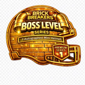 BOSS LEVEL BRICK BREAKER SERIES SIGNED MINI HELMET - PYD - OR SPORTS TRADING CARD