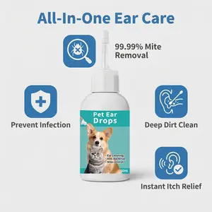 Pet Ear Cleaner Ear Drops for Dogs&Cats Ear InfectionEar Mites Treatment for Cats&Dogs ltchyEarPet Ear Drops, Pet Ear Cleaning Drops, Pet Ear Cleaning Solution, Dog & Cat Ear Care Products tiktokshopspringglowup