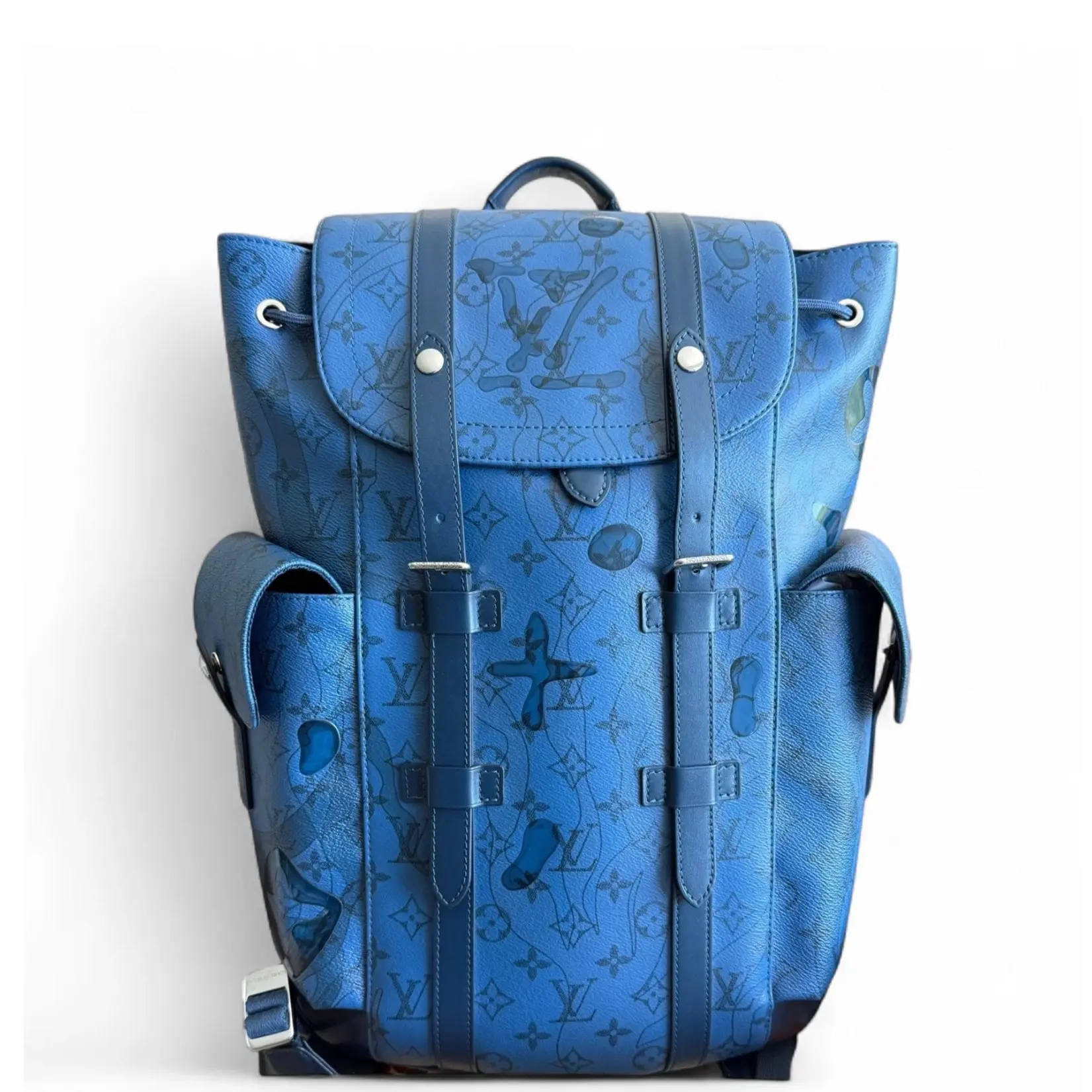 Pre-owned Louis Vuitton Canvas Backpacks Christopher Backpack Monogram Blue (sf091726e7r) [Shanghai]