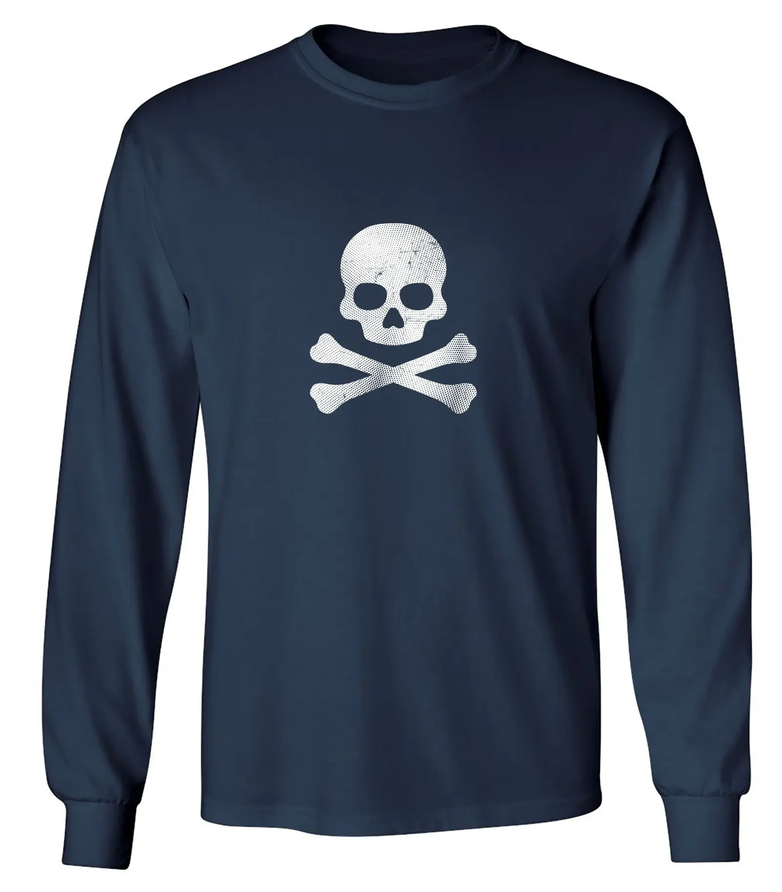 Dotted Skull Mens T-Shirt - Long Sleeve