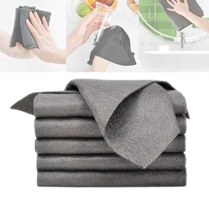 5PC Thickened Magic Cleaning Cloth,Lint Free,Streak Free,Reusable Super Absorbent Microfiber Cleaning Rags,Multipurpose Miracle Cloth Towels for Kitchen,Mirror,Window,Glass,Screen and Car,Machine Washable reusable kitchen towels streak free scouring pad