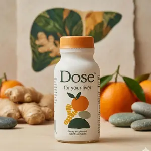 DOSE Liver Cleanse Detox & Repair Vegan Supplement Shots - Promotes Optimal Liver Function with Milk Thistle, Turmeric, Dandelion & More - 2oz Bottle