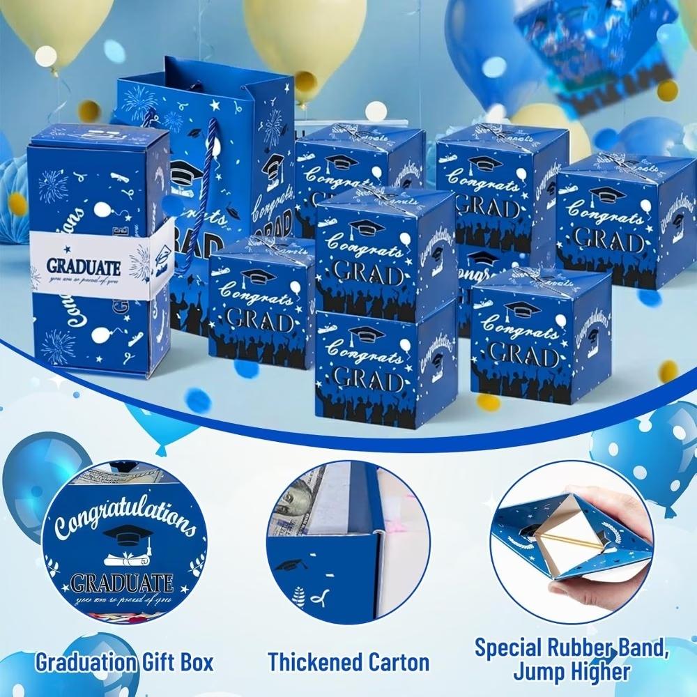 Graduation Cash Explosion Gift Box Set for Her/His - Pop-up Surprise Money Box, Holds Cash, Cards, Jewelry, Graduation Pop-up Gift Box