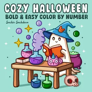 Cozy Halloween Color by Number: Coloring Book features Cute Spooky Designs for Kids and Adults, Bold and Easy, Big and Simple for Fun