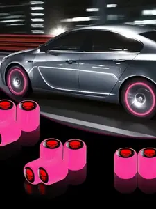 10 Pcs Fluorescent Skull Tire Valve Stem Caps, Glowing Car Wheel HUB Valve Stem Covers, Car Accessories, Suitable for Suv, Bicycle, Truck, Motorcycle