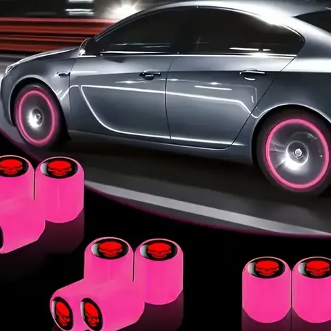 10 Pcs Fluorescent Skull Tire Valve Stem Caps, Tyre Caps, Glowing Car Wheel HUB Valve Stem Covers, Car Accessories, Car Parts, Suitable for Suv, Bicycle, Truck, Motorcycle