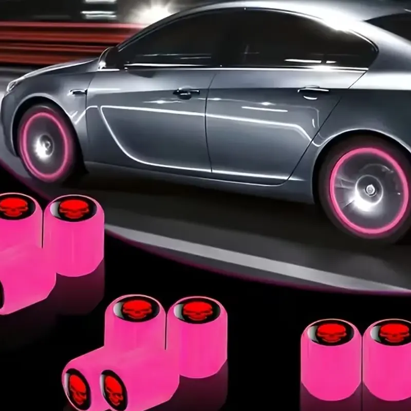 10 Pcs Fluorescent Skull Tire Valve Stem Caps, Tyre Caps, Glowing Car Wheel HUB Valve Stem Covers, Car Accessories, Car Parts, Suitable for Suv, Bicycle, Truck, Motorcycle