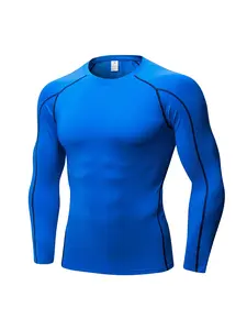 Men's Tight-Fitting Long Sleeve T-Shirt, Quick-Dry Sports Running Base Layer, Soft Comfortable Casual Top, All Seasons Wear, Athletic Compression Shirts