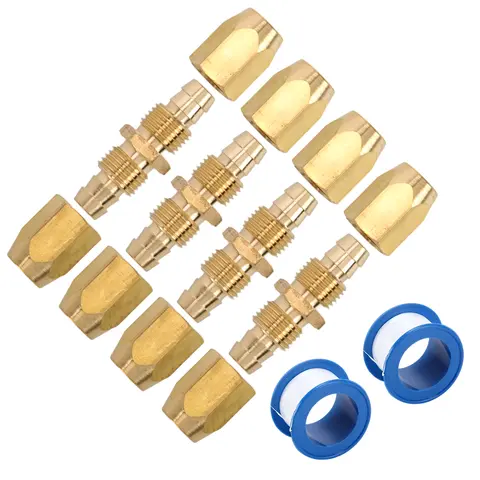 4 Pack Reusable Pneumatic Hose Repair Fittings,Air Hose Repair Accessories,Suitable for PVC PU Pipes,1/4 Inch ID Hose,Used to Connect Damaged Hoses,with 2 Faucet Tapes,Hand Tools Kits,Tools & Hardware