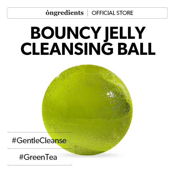 [Ongredients Official Shop] Jeju Green Tea Cleansing Ball 110g / 3.88 oz, Gentle Daily Hydrating Barrier Face Cleanser with Green Tea, Smoothing, Jelly Ball Cleanser for All Skin Types, pH-balanced, Korean Skincare