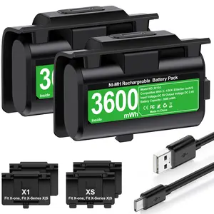 2*3600mWh Rechargable Batteries Pack for XBOX Serise S/X and Xbox ONE S/X with 4 Cover&Charging Cable Accessories Console