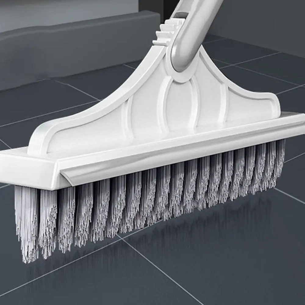 2 in 1 Floor Scrub Brush with Squeegee, 1 Count Long Handle Multifunctional Rotatable Floor Brush Scrubber, Household Cleaning Tools, Cleaning Gadgets