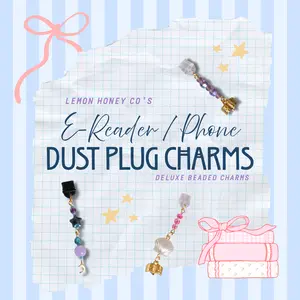 Book E-Reader Dust Plug | Type-C | Bookish Phone or E-Reader Charm | Deluxe Beaded BookTok Charms