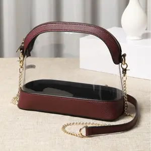Clear Bag with Zipper Closure Crossbody Shoulder Stadium Bag with Adjustable Strap