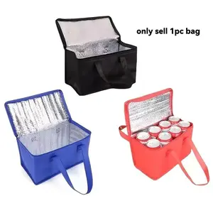 Heavy Duty Aluminum Foil Lined Insulated Refrigerated Bag | Non- Contact Tropical Handbag, Suitable for Camping, Picnicking, Tailgate Gatherings, Schools, Offices - Leak Proof Beverage Cooling Bag, Zipper Closure Design, All Day Insulation