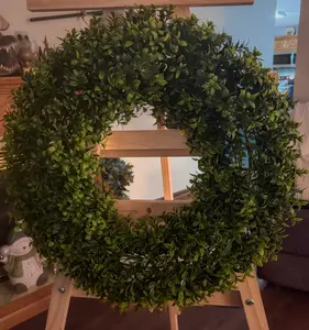 🌿 Round Boxwood Greenery Wreath Base- bows not included   UV-Resistant • High Quality • Interchangeable Bow Design